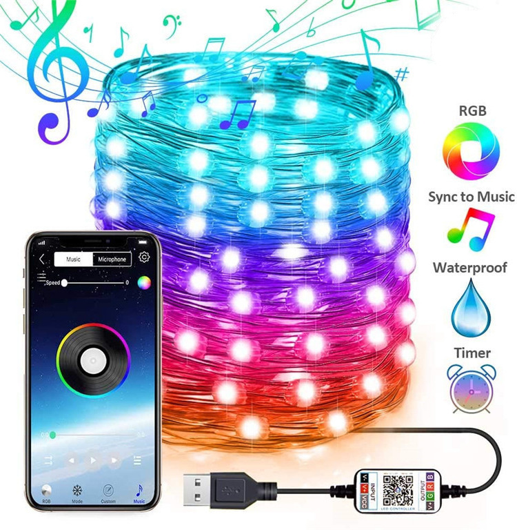 8 Mode Timer 5M 10M Waterproof Remote Control Fairy Lights Battery Operated String Copper Wire LED string light