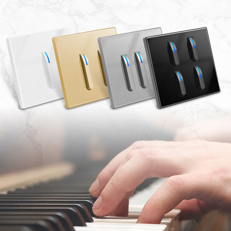 Summao 16A 1/2/3/4 Gang 1Way 2 Way Wall Push Light Switches With Indicator piano switch