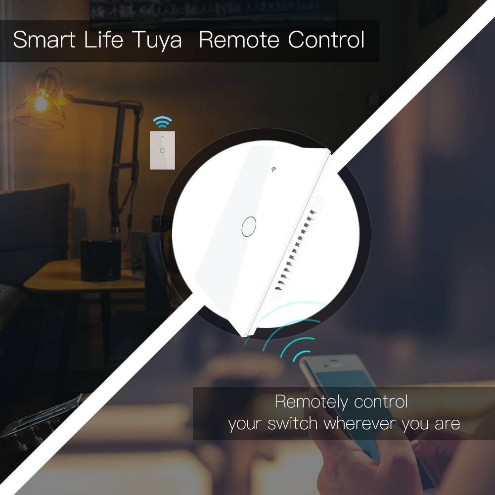 1 2 3 4 Gang Us Light Wall Smart Switch Glass Interruptor Rf433 Tuya Mini Wifi Switches Alexa Google For Home