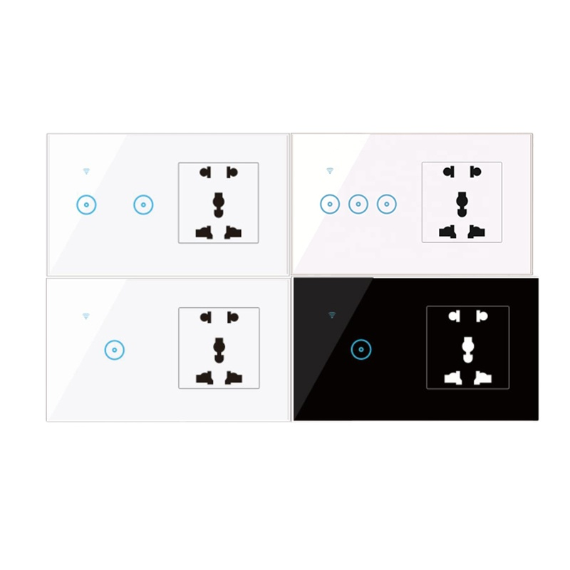 Summao Factory  1 2 3 Gang Touch Wall Light Switch Alexa Google Home WiFi Socket Smart Universal electric Switch with USB