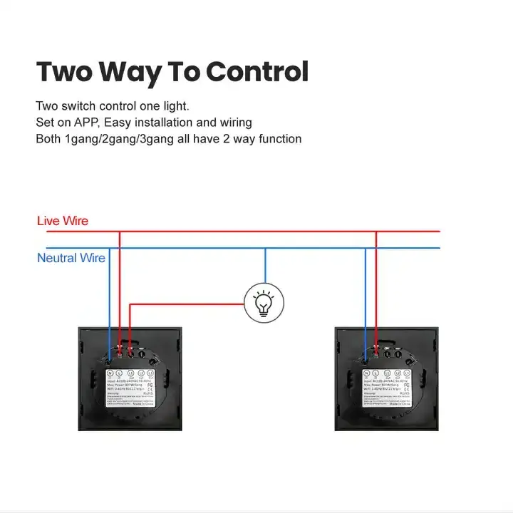 Tuya Wifi Smart Eu Us 1 2 3 4 Gang Light Wall Switch Touch Switch Work With Alexa And Google Home