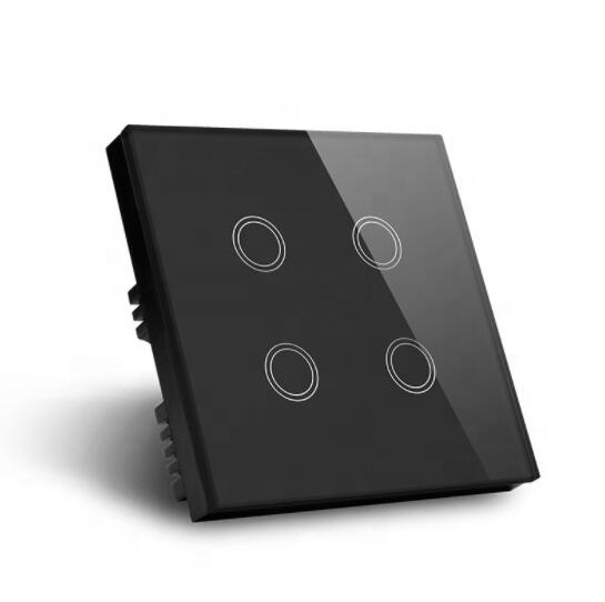 EU UK Smart Home Intelligent Motion Sensor 1/2/3 Gang Glass Panel Black/White Wifi Wall Touch LED Light Switch