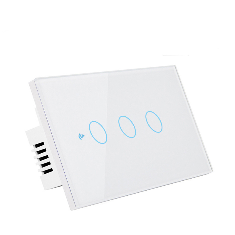  Alexa 10A Us Standard Wifi Light Switch, Wifi Smart Switch for Smart Home 3 Gang 1 Way Wifi Smart Touch Switch 2 Years