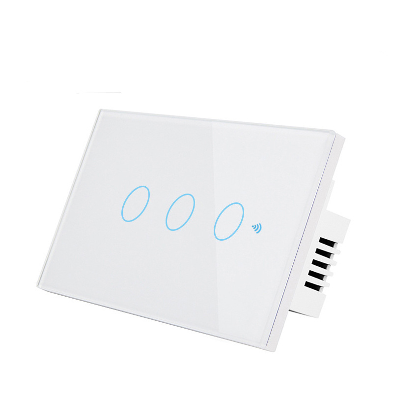  Alexa 10A Us Standard Wifi Light Switch, Wifi Smart Switch for Smart Home 3 Gang 1 Way Wifi Smart Touch Switch 2 Years