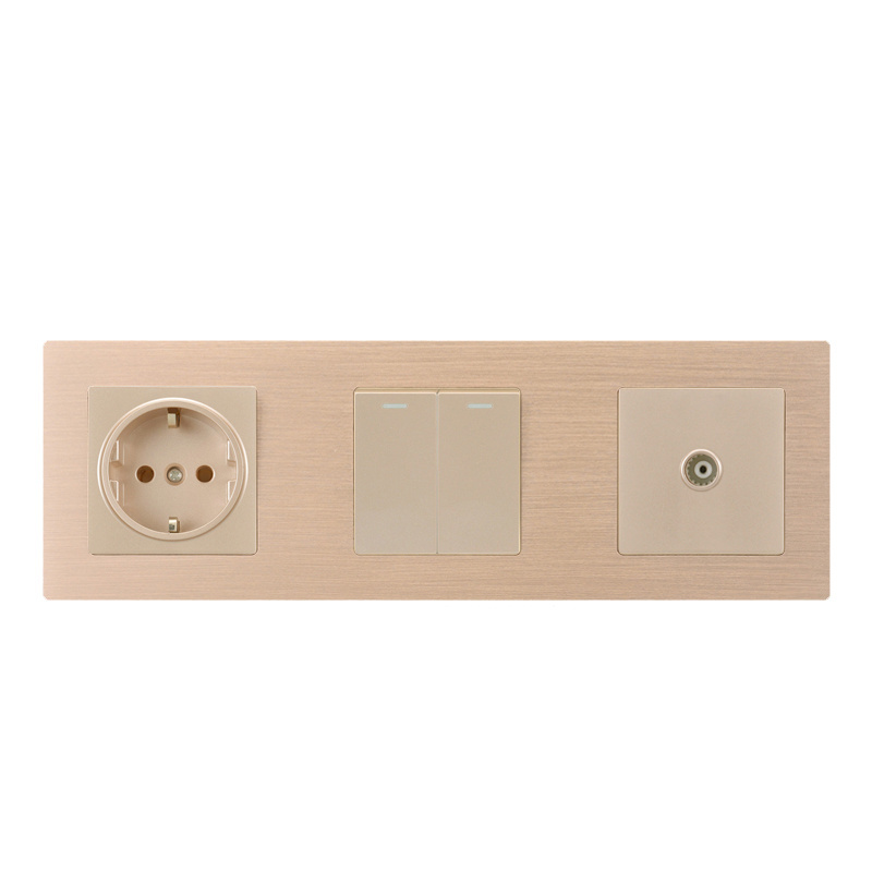 Custom Switch Control Panel Connected Fashionable Design Hotel Wall Switch Socket