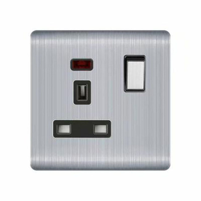 10A Light Control Switch, 1 Gang Large Panel Switch Three Pin Socket