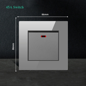 Universal 45A Wall Switch Electric Touch Light Switch With Led Light