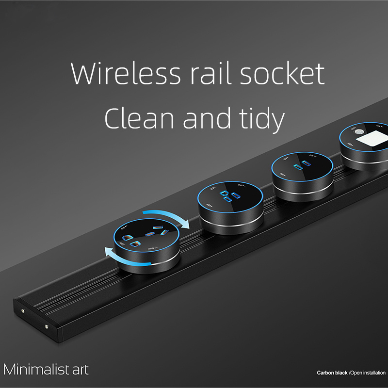 EU/UK/Universal Factory Customize Power Track Rail Size with Round Square Shape Data Adpter Surface Wall Tabletop Mount Socket