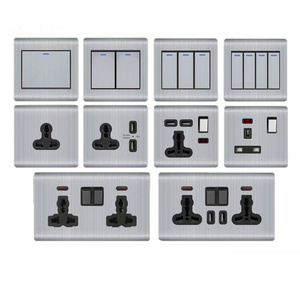 10A Light Control Switch, 1 Gang Large Panel Switch Three Pin Socket