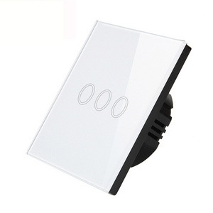 EU UK Smart Home Intelligent Motion Sensor 1/2/3 Gang Glass Panel Black/White Wifi Wall Touch LED Light Switch