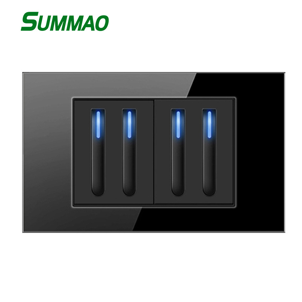 Summao US AU Universal Wall Switch Socket 1 2 3 4 Gang 1Way 2 Way Wall Light Switches