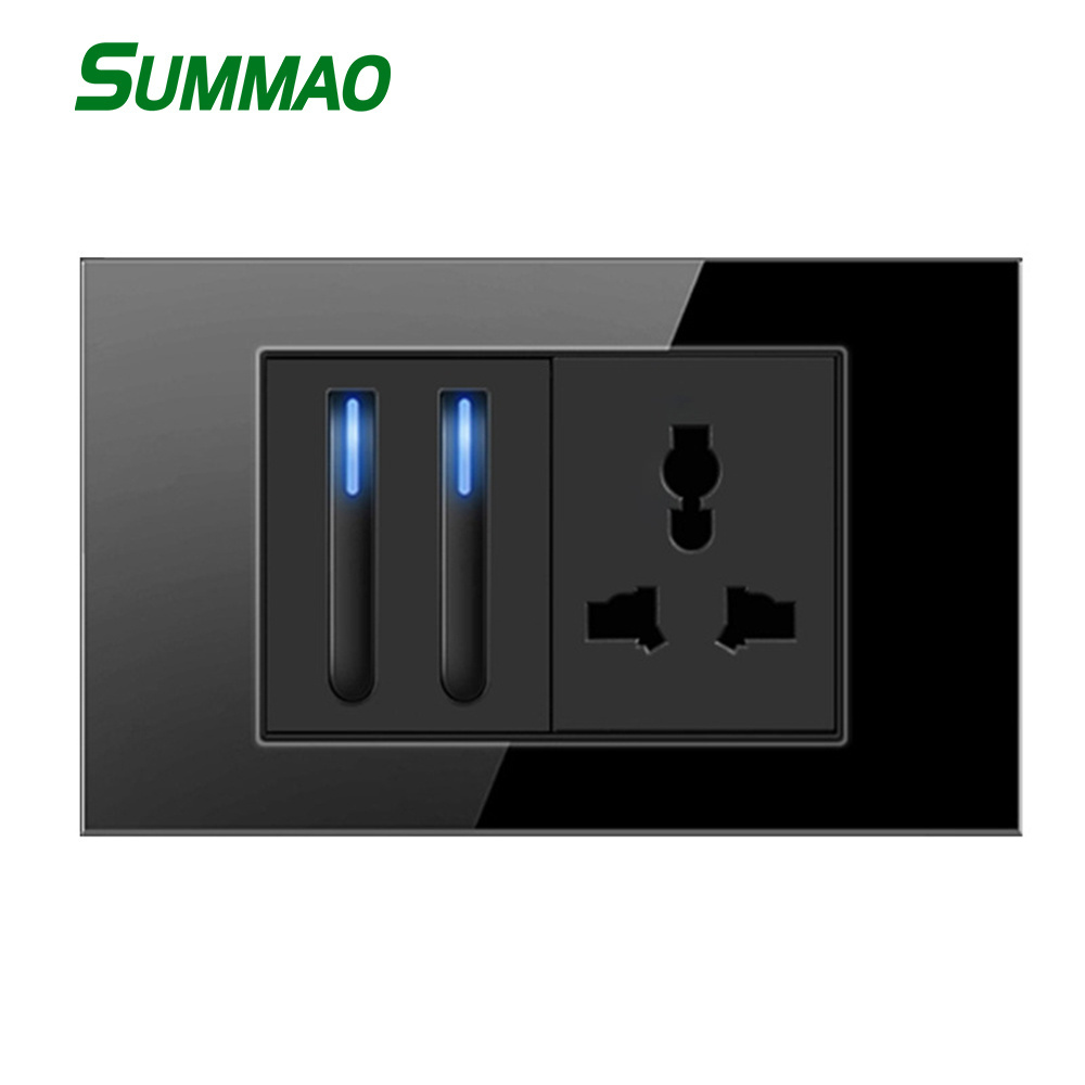 Summao US AU Universal Wall Switch Socket 1 2 3 4 Gang 1Way 2 Way Wall Light Switches