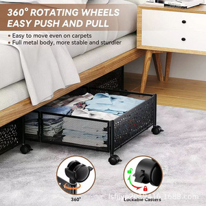 Super September Promotion Folding Mobile Travel Rack Under Bed Clothes Organizer Storage Cart Storage Box