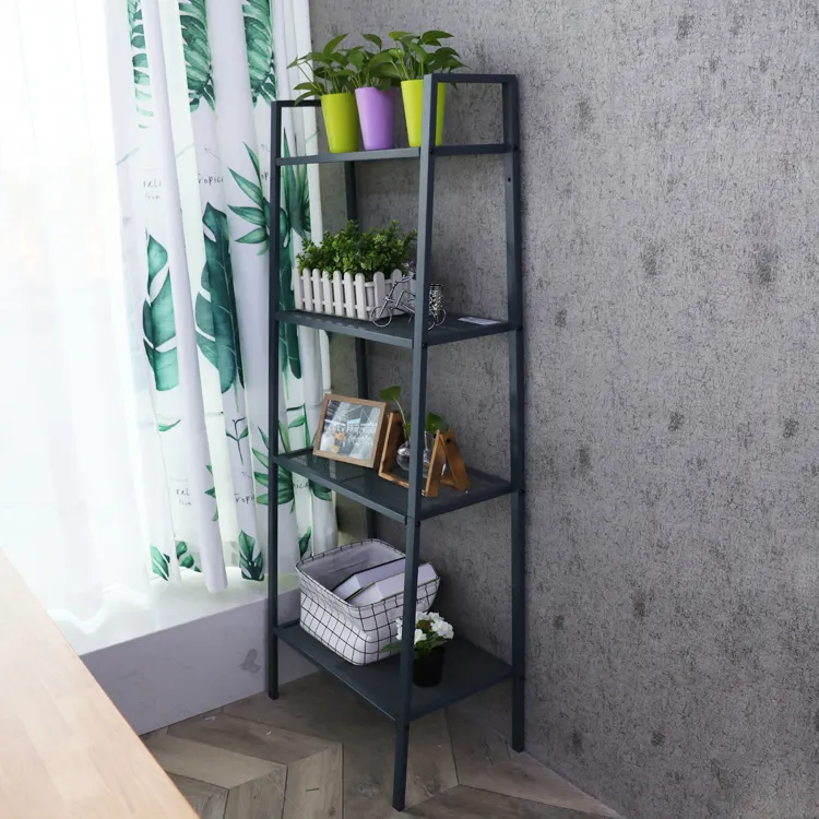 Trapezoidal shelf multi-layer bookshelf floor-to-ceiling bedroom art storage rack kitchen storage rack