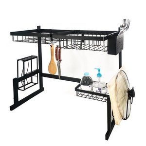 2024 Hot Selling Household Dish Drying Rack Standing Kitchen Multifunction Stainless Steel Dish Rack Over the Sink