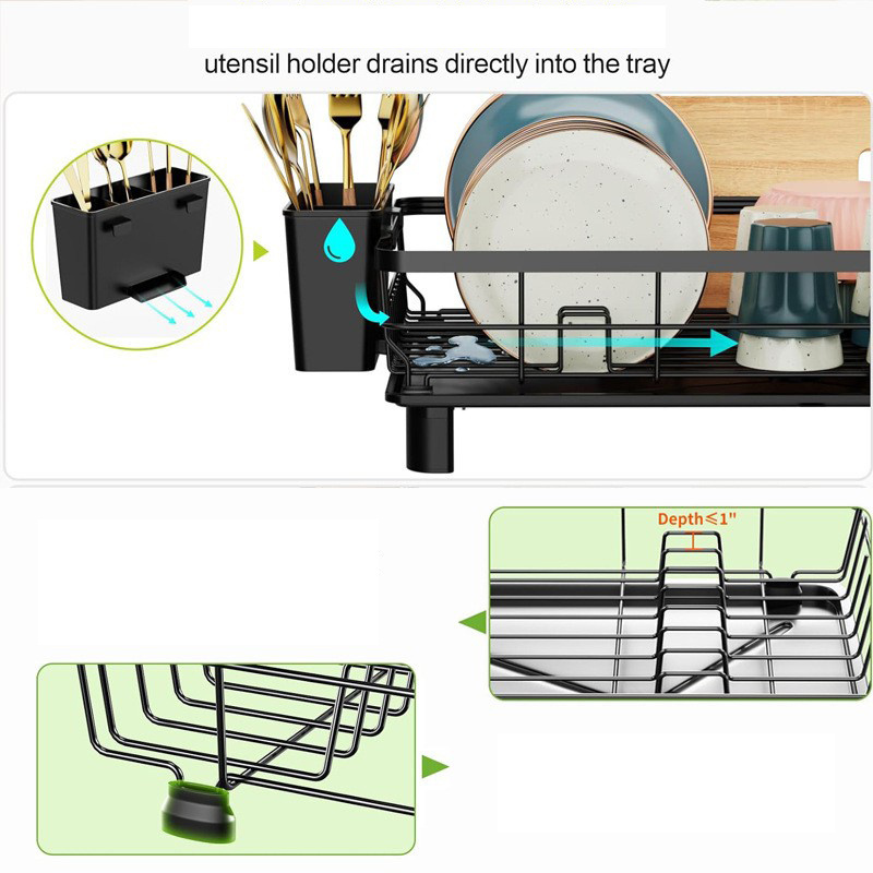 Manufacturer supplies installation-free kitchen dish rack double-layer drain rack dish rack for home use