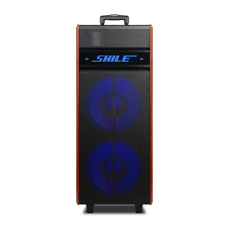 Outdoor Portable Trolley Tooth Wireless Big Guitar Active Speaker 100W Speaker Wood TWS Sonos Speaker 200W RGB 2 (2.0)