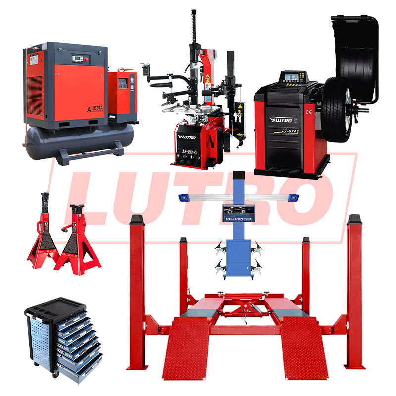 Car Repair Shop Garage Equipment  Automatic Tyre Changer Wheel Balancer 4 Post Car Lift Wheel Alignment Air Compress Machine