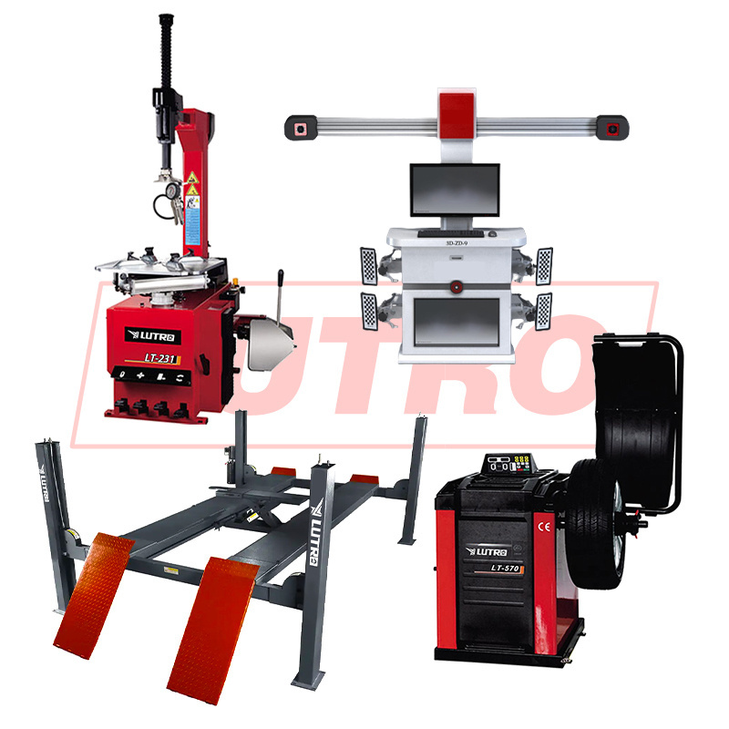 Tire Shop Tire Machine Semi Automatic Tyre Changer Wheel Balancing Four Post Lift Car Alignment Machine