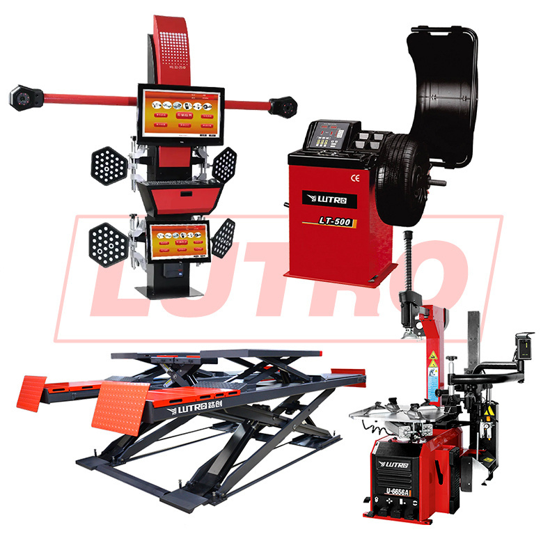 Auto Service Garage Car Equipment And Tools 3d Wheel Alignment Machine Scissor Lift Tire Changer And Wheel Balancer Combo