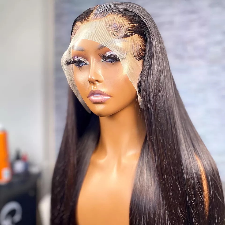 Bone Straight Natural Peruvian Human Hair Lace Front Wigs Wholesale, Human Hair 360 Lace Frontal Hd Wigs,Hair Weaves And Wigs