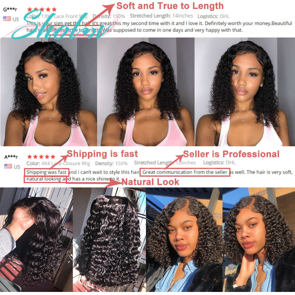 Cheap Afro Deep Kinky Curly Raw Indian Hair Short Frontal Bob Wigs HD Human Hair Glueless Full Lace Front Wigs For Black Women