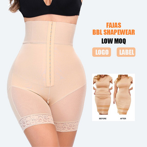 Custom Bbl Shapewear Shorts With Hook Fajas Colombianas Post Surgery High Waist Butt Lifter Women Shapewear Fajas Short