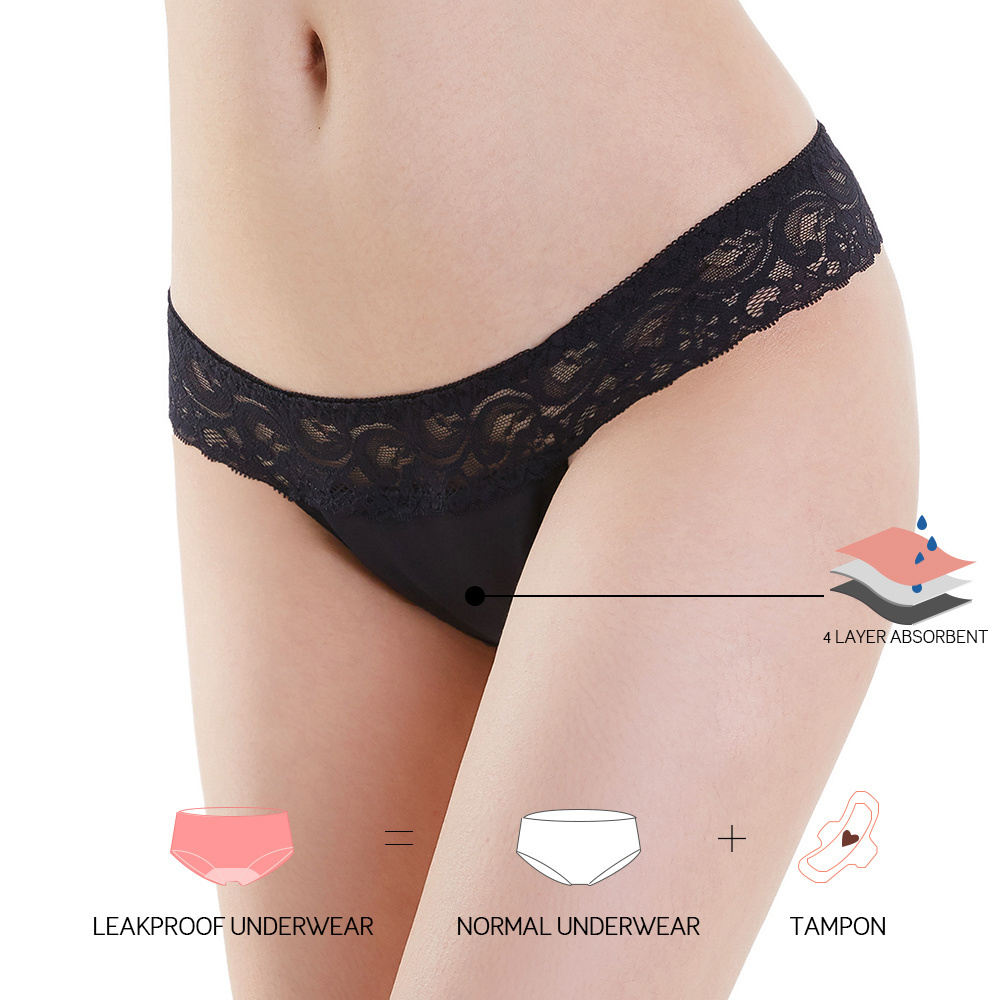 High Quality Certificated Ladies Seamless  Leakproof Period Underwear Women Menstrual Tanga G String Thongs Period Panties Sexy