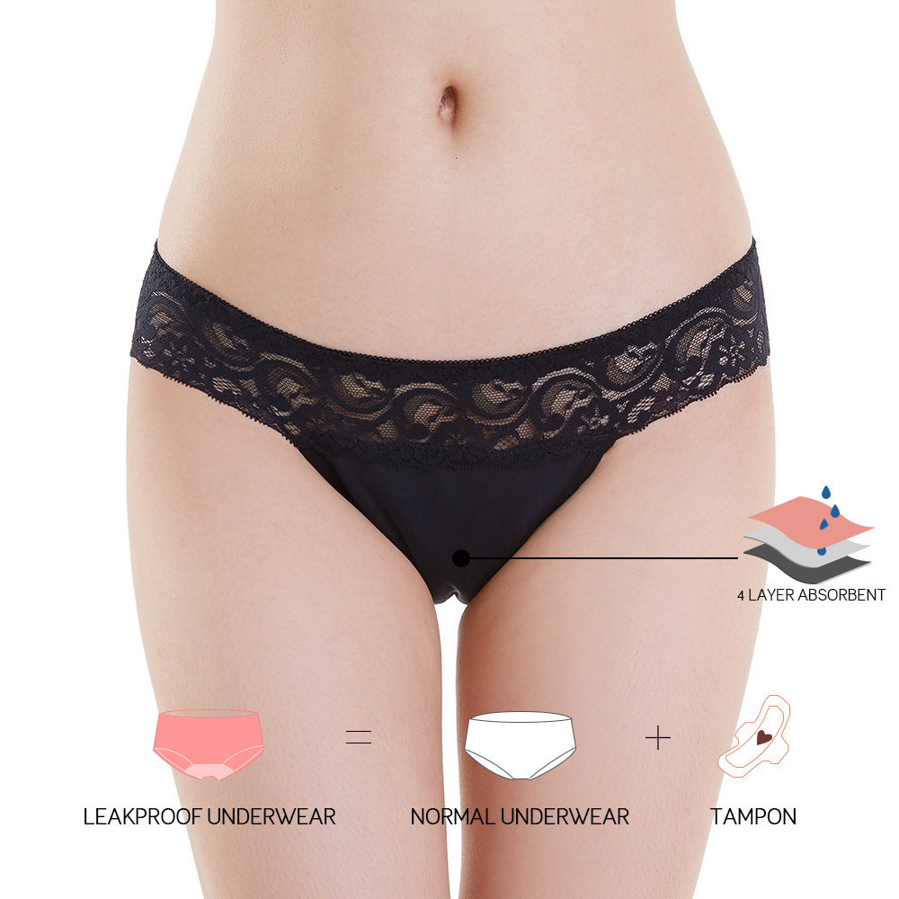 High Quality Certificated Ladies Seamless  Leakproof Period Underwear Women Menstrual Tanga G String Thongs Period Panties Sexy