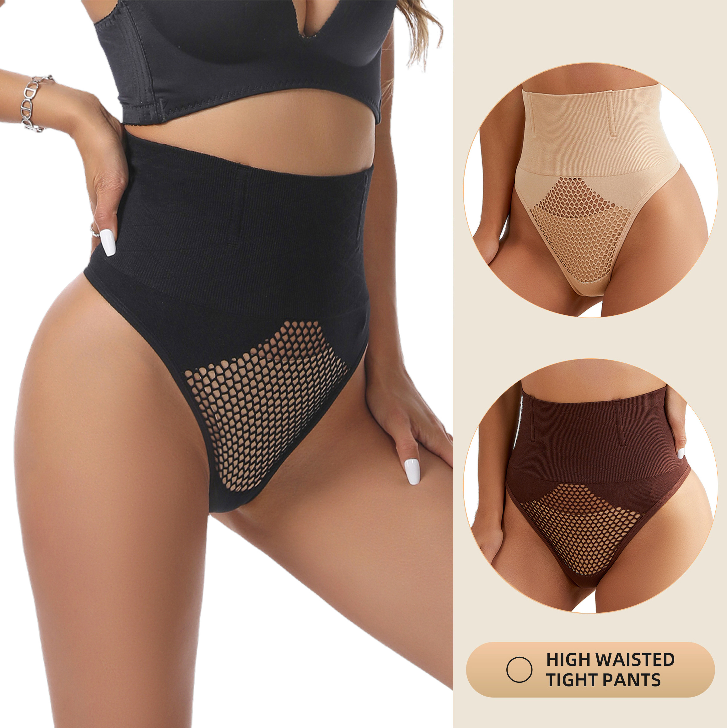 New Pattern Fashionable Breathable Comfort Underpants Underwear High Waist Women's Shaper Tummy Control Thong Panties