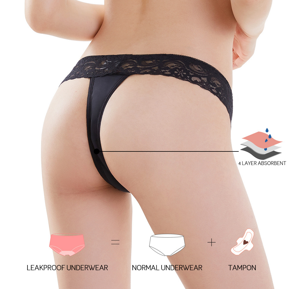 High Quality Certificated Ladies Seamless  Leakproof Period Underwear Women Menstrual Tanga G String Thongs Period Panties Sexy