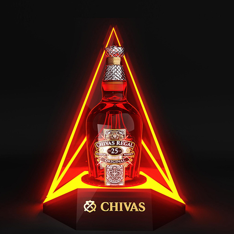 Customized Led Vodka Whisky Brandy Champagne Bottle Holder Bar Night Club Led Glorifier Display