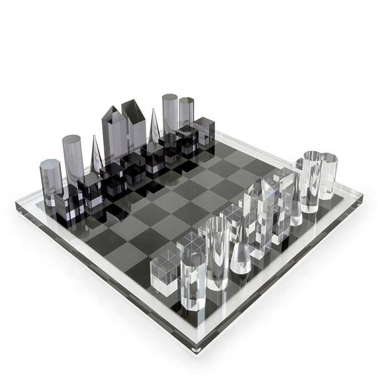 High end wholesale  acrylic crystal  luxury chess games set