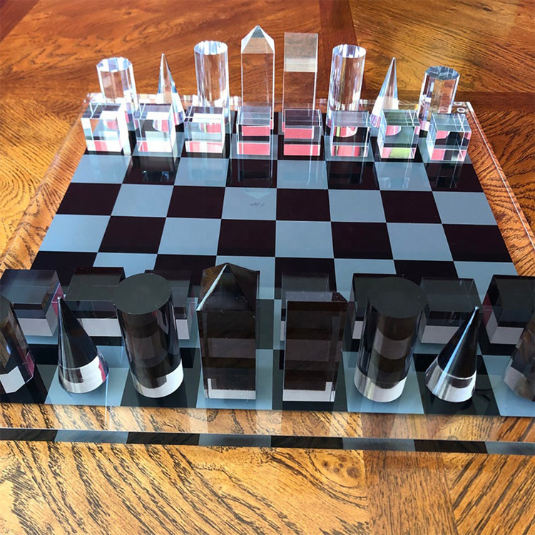 High end wholesale  acrylic crystal  luxury chess games set