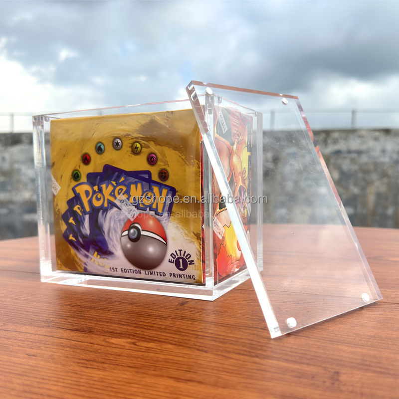 SHP Custom Clear Acrylic Pokemon Booster Box 1st Edition Pokemon Trading Card Game Protector Display Case UV Protection