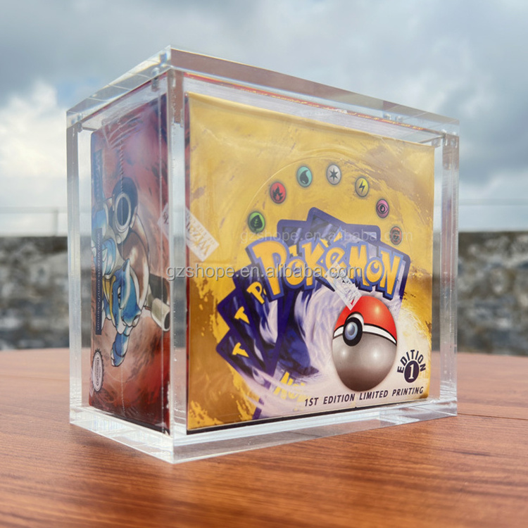 SHP Custom Clear Acrylic Pokemon Booster Box 1st Edition Pokemon Trading Card Game Protector Display Case UV Protection