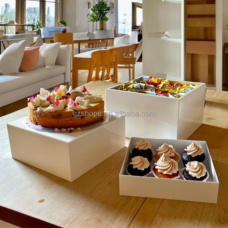 SHP Hot Selling Custom Acrylic Display Table For Exhibition Custom Color Acrylic Buffet Riser Cube For Food