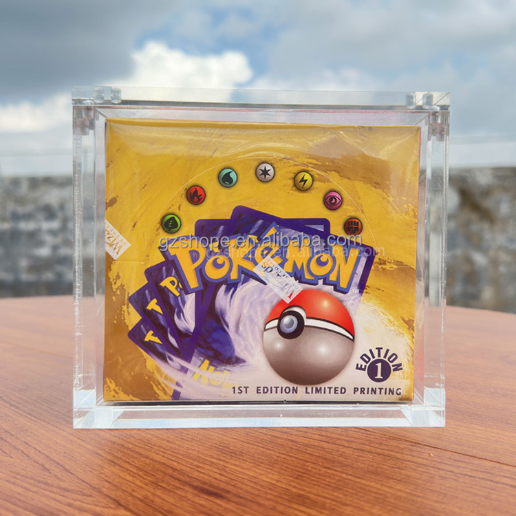 SHP Custom Clear Acrylic Pokemon Booster Box 1st Edition Pokemon Trading Card Game Protector Display Case UV Protection