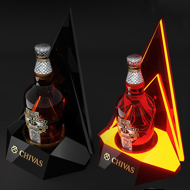 Customized Led Vodka Whisky Brandy Champagne Bottle Holder Bar Night Club Led Glorifier Display