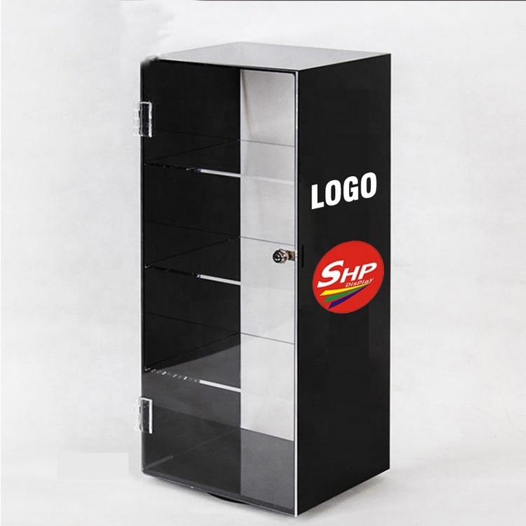 Professional Customized Clear 4 Tier Rotating Acrylic Display Stand Acrylic Action Figure Display Case