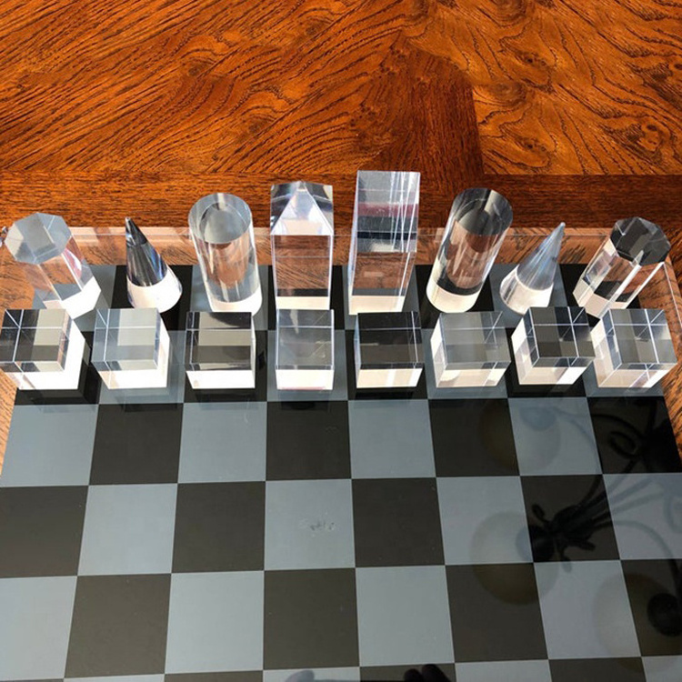 High end wholesale  acrylic crystal  luxury chess games set