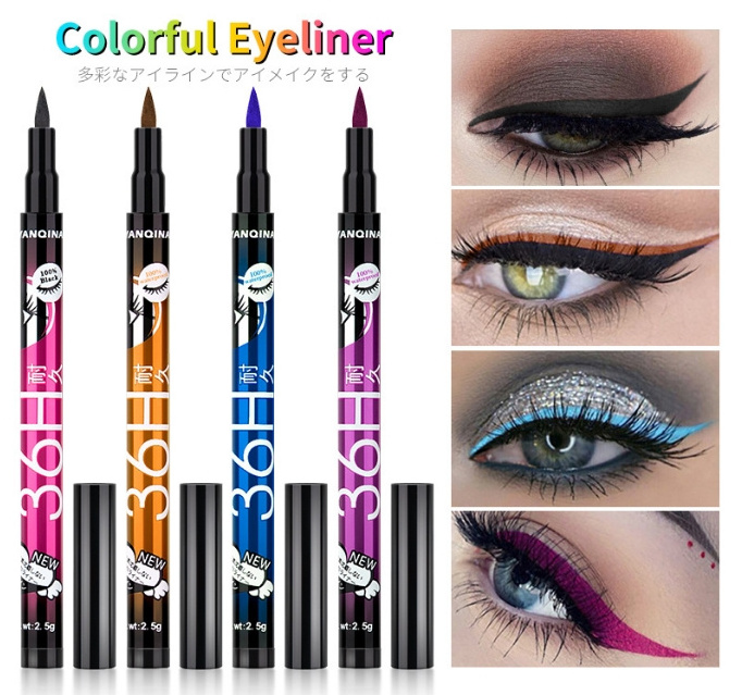 YANQINA Charming Big Eyes Colorful 36H Long Lasting Quick Drying Waterproof Eyeliner Pencil