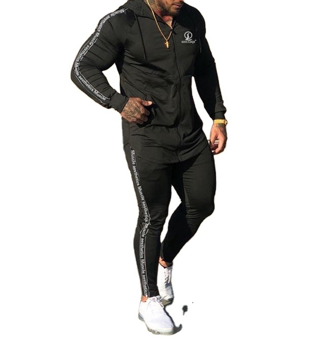 New fashion european men's tracksuit plus size custom LOGO men suits outdoor jogging for man sport suit