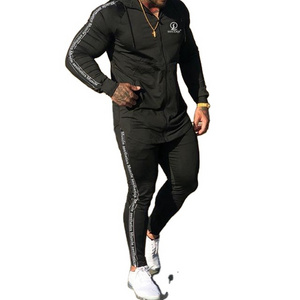 New fashion european men's tracksuit plus size custom LOGO men suits outdoor jogging for man sport suit