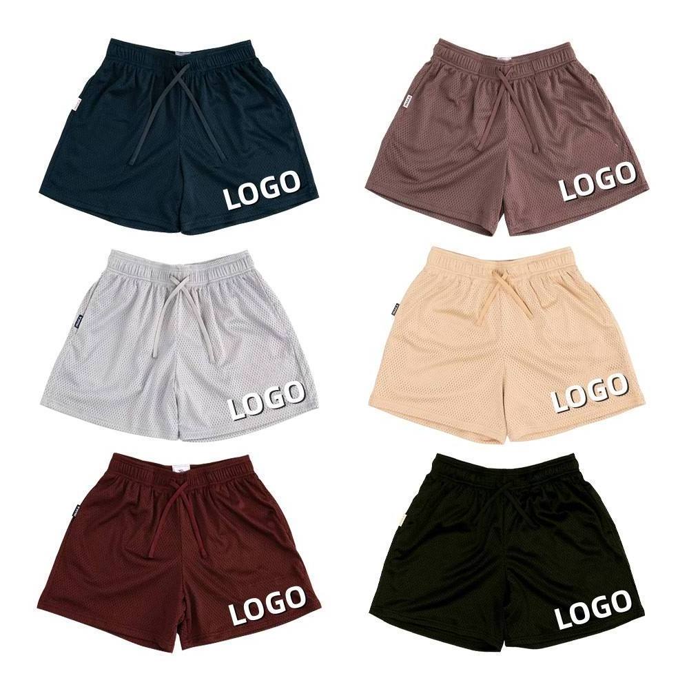 High Quality Men's Basketball Shorts 100% Polyester Custom Logo Sublimation Solid Plain Color Gym Workout Mesh Shorts