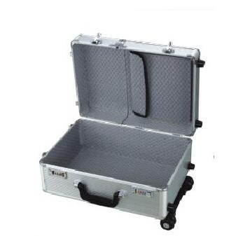 Aluminum Pilot Case With Combination Lock Travel Rolling Luggage Trolley Suitcase