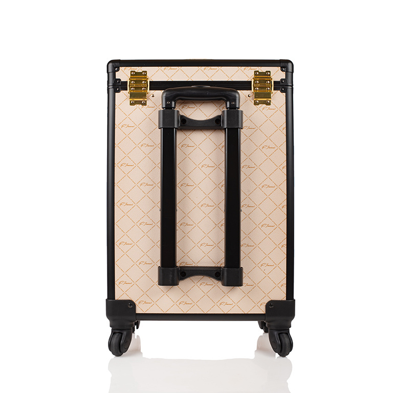 Rolling Makeup Case Large Storage Cosmetic Trolley with Sliding Drawer Makeup Train Case with Key Swivel Wheels Salon Barber Box