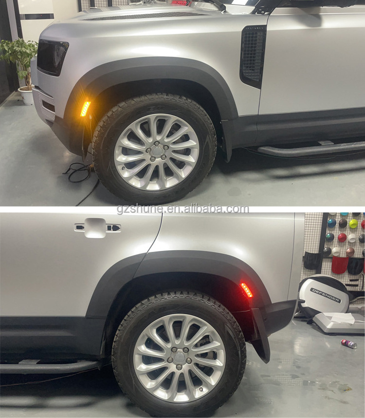 New Arrive High Quality ABS wheel arch fender flares For Defender 2020 2021 Wheel Fender trim with light Car Auto accessories