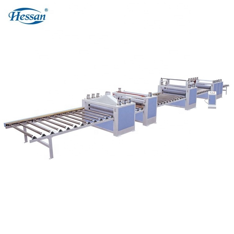 Hessan Woodworking machine High-glossy PUR hotmelt glue MDF Paper PVC Sticking production line/ panel laminating machine