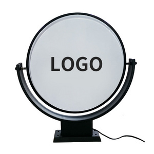 Outdoor double side round 3D advertising led vacuum forming  blank rotating advertising light box